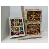 Various Holiday Ornments In Boxes Noelle Glass