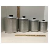 Metal Canisters Flour Sugar Coffee Tea