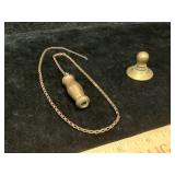 Brass Pull Chain & Small Brass Thingy Lid ? Pull ?