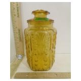 L.E. Smith Imperial Glass  Honey Amber Lidded
