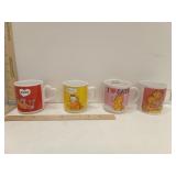 4 Ceramic  Garfield Cartoon Cups 1978