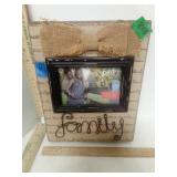 Burlap & Wood Family Standing/Wall Frame