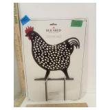 Black Metal  Silhouette Chicken Outdoor Decor