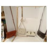 Rust Suede Shoulderbag,  Black Faux Leather