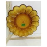 Amber Indiana Glass Devilled Egg Plate w Classic