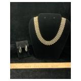 14K RL Marked Earrings & Gold Tone Multi Row