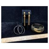 Vintage Monet Gold Tone Tassel Earrings & Hoop
