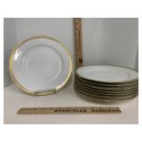 Theo Haviland Sch 892 Dinner Plates 8 Green &