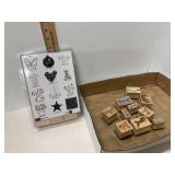 Stampin Up! Merry Mix 2005 Wood Block Stamps &