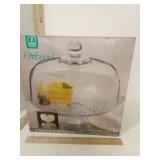 ANCHORHOCKING Wexford 2 PC Footed Cake Set in Box