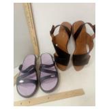 Ladies Slip On Crocs sz 8M & Solanz Leather Look