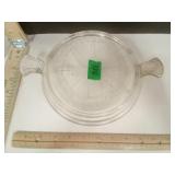 FireKing Clear Glass Trivet w handles