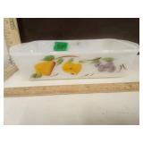 FireKing Fruit Motif Milkglass  Casserole Dish