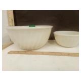 Fire King White Swirl  Mixing Bowls 2