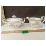 NORITAKE Porcelain Cerulean Sugar & Creamer