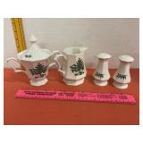NIKKO Holiday Creamer Sugar Bowl Salt/Pepper