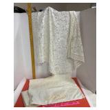 Table Covering & 'His' Embroidered Pillow Case