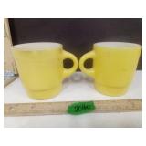 AnchorHocking FireKing Yellow Stacking Mugs 2