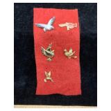 Vintage Bird Pins Dove Cardinal Hummingbird