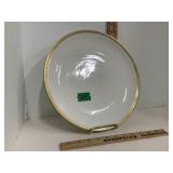 Theo Haviland Sch 892 Chop Plate Green & Gold Leaf