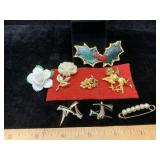 Trifari Grapes Pin & Other Vintage Pins Roses
