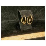 14k Italy Marked Geometric Hoop Earrings
