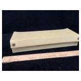 Vintage Leatherette Jewelry Box Cream Colored