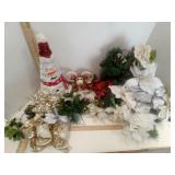 Christmas Holiday  Floral, Bows, Tree, Ceramic