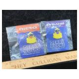 Derby Ducks Enamel Pins 2 Orange Purple