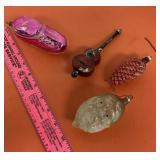 Vtg Glass & Plastic Ornaments
