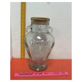 Vtg Double Handed Glass Jar