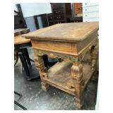 Old Solid Wood Carved Legs Side Table