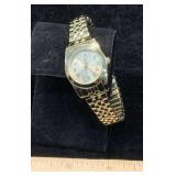 Gold Tone Ladies Wristwatch Stretch Band
