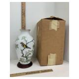 Franklin Porcelain Vase Woodland Bird 1981
