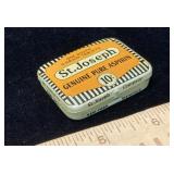 Vtg Tin St. Joseph Genuine Pure Aspirin