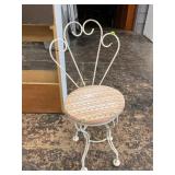 Child's Metal Vanity Chair Has Bent Leg