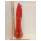 MCM Swung Red  Glass Vase L. E. Smith Glass Co.