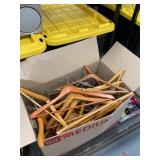 Box Of Wooden Hangers