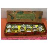 Vtg Porcelain Christmas Bells Ornaments In Box