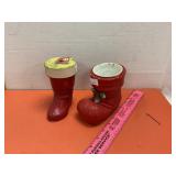 Vtg Paper Mache Santa Boots