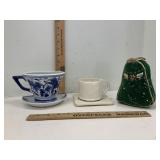 Blue & White Teacup Wall Pocket & More