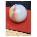 Vintage Art Glass Swirl Marble Shooter Tri Color