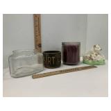 Porcelain Pigs & Candle & Route 66 Container