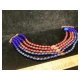 Vtg Native American Bead Strands Leather Ends
