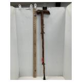 Natural Edges Wood Walking Cane W/ Decoupage