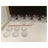 Grape Pattern Punch Cups 11 & Hangers,   Glass