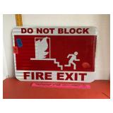 Reflective Metal Do Not Block Fire Exit Sign