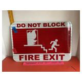 Reflective Metal Do Not Block Fire Exit Sign