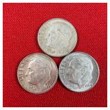 2 - 90% Silver 1964 Roosevelt Dimes