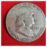 1951 90% Silver Franklin Half Dollar